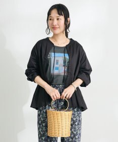 CRAFT STANDARD BOUTIQUE フリンジ紐付ペプラムブラウス