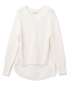 BEIGE， BAMBOO / Vネックニット