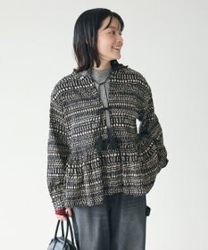 CRAFT STANDARD BOUTIQUE フリンジ紐付ペプラムブラウス