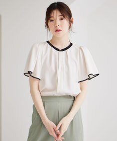 ANY SIS S 【洗える】2WAYバイカラーフレア ブラウス