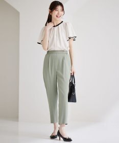 ANY SIS L 【洗える】2WAYバイカラーフレア ブラウス