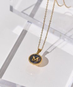AMERICAN HOLIC ステンレスラウンドイニシャルネックレス