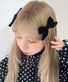 WEGO LベロアBIGリボンクリップ