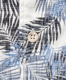 JOSEPH ABBOUD MOUNTAIN 【通気性・腰ポケット付き】ジャングルリーフプリント 半袖シャツ