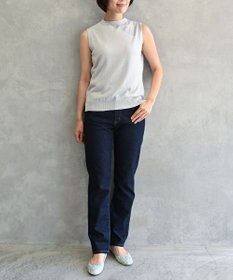 muuc 〈高品質シルク＆スーピマ超長綿〉〈洗えるニット〉ノースリーブボトルネックプルオーバー