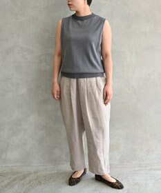 muuc 〈高品質シルク＆スーピマ超長綿〉〈洗えるニット〉ノースリーブボトルネックプルオーバー