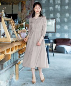 Tiaclasse L 【新色追加・洗える】バックリボン前開きワンピース