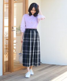 ANY 【洗濯機可能・ウエストゴム】ビックチェックスカート