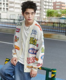 WEGO リラックスフィットパターンカーディガン