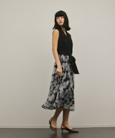 GRACE CONTINENTAL カシュクールフラワープリントワンピース