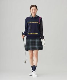 23区GOLF 【WOMEN】ロゴチェックジャガード　クルーネック ニット