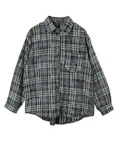WEGO オーバーサイズチェックネルシャツ