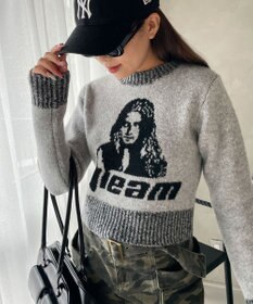 WEGO フラッフィーグラフィックちびニット