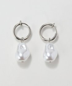 Phoebe 〈金属アレルギー対応〉バランスバロックパールフープイヤリング　シルバー/ステンレス/大ぶり/存在感◎/主役級