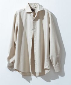 GOTAIRIKU 【洗える】コットンフラノシャツ_ カッタウェイカラー アイボリー系