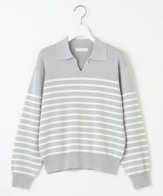 ANY SIS 【洗える】スキッパーポロ襟プルオーバー ニット