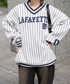 WEGO ベースボールグラフィックプルオーバーニット