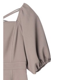 earth music&ecology 配色ステッチパフスリーブワンピース