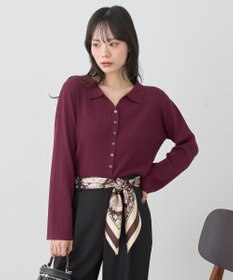 earth music&ecology 【接触冷感】襟付きニットカーディガン