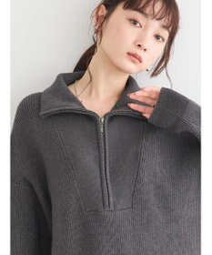 AMERICAN HOLIC バイパチハーフＺＩＰ片畦ニットプルオーバー　