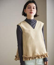 #Newans 【金子綾さんインスタライブご紹介アイテム】〈小柄さんにお勧め〉フリルヘムジレブラウス