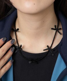 WEGO Lビーズサテンリボンネックレス