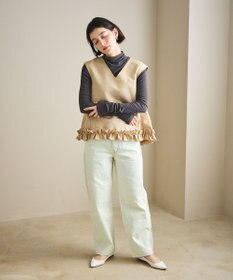 #Newans 【金子綾さんインスタライブご紹介アイテム】〈小柄さんにお勧め〉フリルヘムジレブラウス