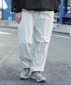 WEGO 【ウエストゴム/MLサイズ展開】ナイロンイージーパンツ