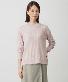 J.PRESS LADIES WOOL BLEND AIR ハイネック ニット ピンク系