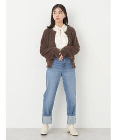 earth music&ecology ミニシャギーパールボタンカーディガン