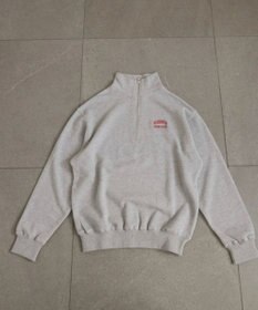 WEGO 【ANGIE VINTAGE】ワンポイント刺繍ハーフZIPスウェットプルオーバー