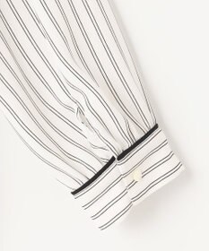 J.PRESS LADIES 【洗える】 バックサテンランダムストライプ バンドカラー ブラウス