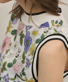 GRACE CONTINENTAL フラワープリントニットトップ