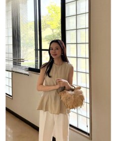 Green Parks AnriettMusee ノースリーブタックペプラムブラウス