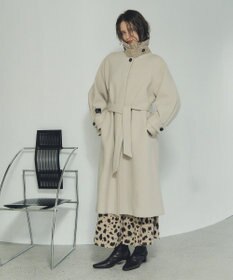 YECCA VECCA ウール混ステンカラーロングコート