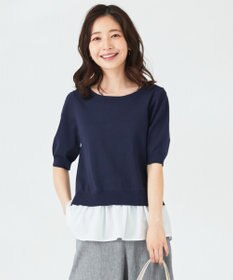 ANY SIS 【洗える】シャツテール ニットＴシャツ