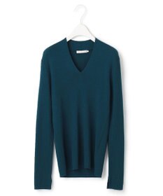 ICB 【洗える】エクストラファインメリノリブ Vネックニット