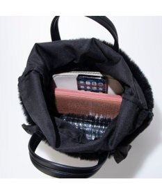 UNBILLION カシュカシュ cachecache / エコファーコンビリボントートバッグ