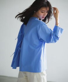UNFILO L 【WEB限定カラー】バックリボン イージーケアシャツ