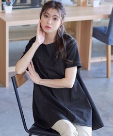 Tiaclasse 【洗える】デニムチュニックブラウス