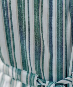 Tiaclasse 【洗える】麻調前開きフレンチワンピース