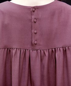 Tiaclasse L 【洗える】フロントタックバックギャザーフレアチュニックブラウス