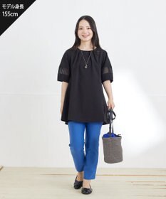 Tiaclasse シフォンランタンスリーブチュニック