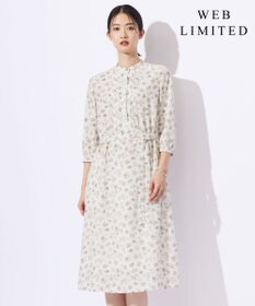 J.PRESS LADIES L 【WEB限定カラーあり・洗える】ラインフラワープリント ワンピース
