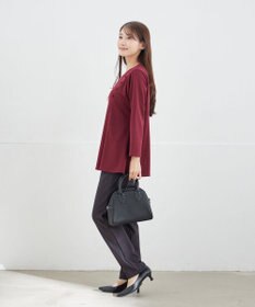 Tiaclasse L 【洗える】美ラインタックボタンカットソートップス