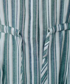 Tiaclasse 【洗える】麻調前開きフレンチワンピース