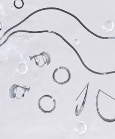 Phoebe ≪TV番組着用商品≫【金属アレルギー対応】ワンタッチワイドフープミニピアス　シルバー/サージカルステンレス