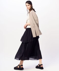 23区 L 【Oggi4月号掲載/セットアップ対応】リネン ミックスツイード ノーカラー ジャケット