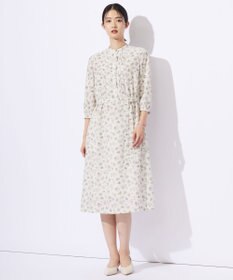 J.PRESS LADIES L 【WEB限定カラーあり・洗える】ラインフラワープリント ワンピース