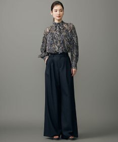 自由区 ペイズリープリントボウタイ ブラウス